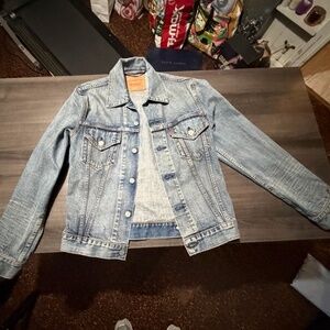 Levis Womens Small Denim Jacket Heavy Duty jean Excellent Trucker